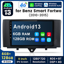 128G Android 13 Car Stereo Radio GPS Nav BT Carplay For Smart Fortwo 451 2010-15