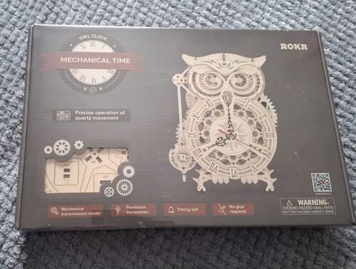 Rokr wooden owl - clock, diy