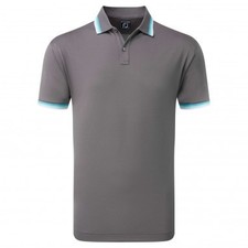 FootJoy Solid With Trim Pique Polo Shirts - Lava-L