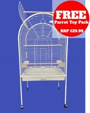 Parrot-Supplies Jacksonville Top Opening Parrot Cage, African Grey - White,