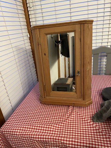 Pine corner cupboard - pine,