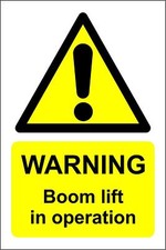 Warning boom lift in operation