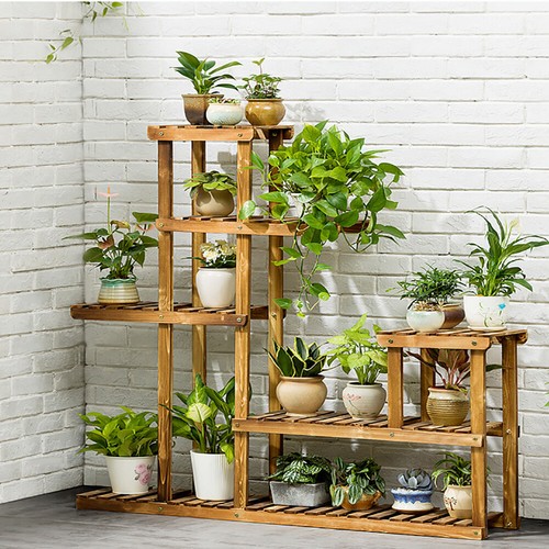 Wooden plant flower pot - wooden,