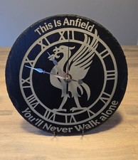 Liverpool. This Is Anfield Black Slate Wall Clock. Battery powered 30cm