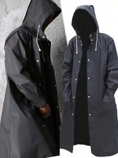Unisex Waterproof Long Raincoat Hooded Trench Jacket Outdoor Hiking Rain Coat UK