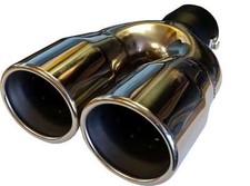 VW Beetle 6.35''/170MM TWIN EXHAUST TIP TAIL PIPE PIECE STAINLESS STEEL CLIP ON