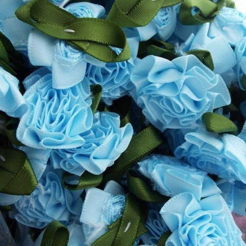 Satin ribbon flower rose 30mm - ribbon,