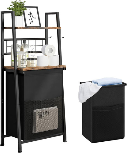 Laundry basket with - basket, shelf