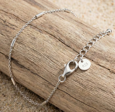 925 Sterling Silver Beaded Bar