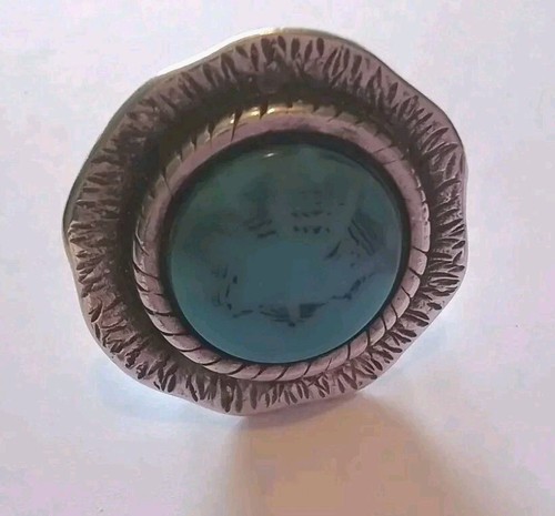 Vintage ring with large blue - ,