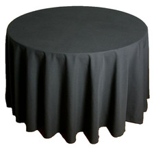 Round restaurant quality  heavy duty Polyester Tablecloth 88"/224cm  BLACK - GK