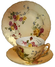 Royal Worcester Antique Blush Ivory Trio