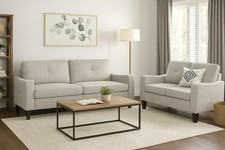 Berkley Linen Fabric Sofa Set