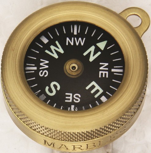 Marbles pocket compass brass - marbles,