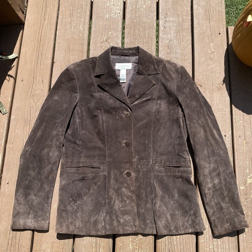 Chocolate brown suede leather - brown,