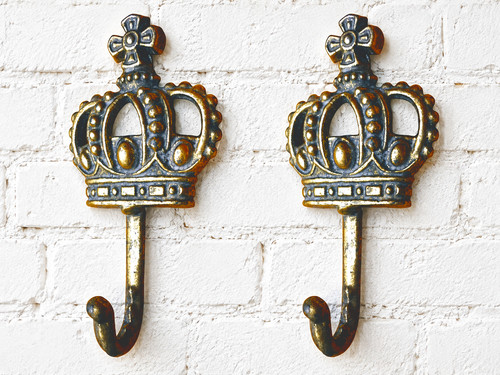 Crown coat hooks - hooks, large
