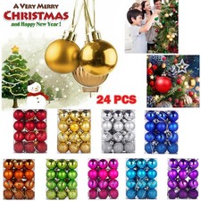 24PCS Christmas Tree Xmas Balls Decor Baubles Birthday Party Wedding Ornament UK
