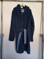 Boys Fat Face Navy Dressing Gown 12-13 Years Fleece Hooded Dino Sleeping