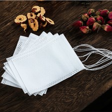 50/100x Reusable 100% Cotton Muslin Filter Bags Spices Herbs Tea Soup Drawstring