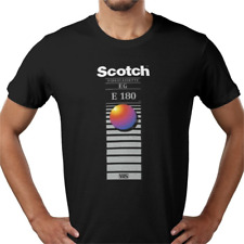 Scotch VHS video cassette art retro technology vintage print t-shirt tee UK