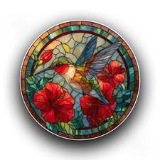 Hummingbird Hibiscus Stained