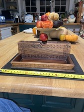 Vintage Hand Carved Wooden Letter Rack Desk Tidy Stationery Storage