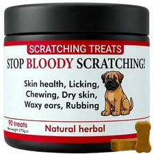 Dog itch relief treats rubbing