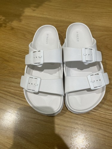 Next ladies flat white sandals - ladies,