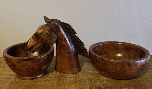 Vintage treen walnut burr - vintage,