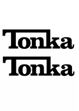 TONKA STICKERS Black VINYL DECALS x 2 for TOOLBOX, CAR,  size 190mm X 52mm