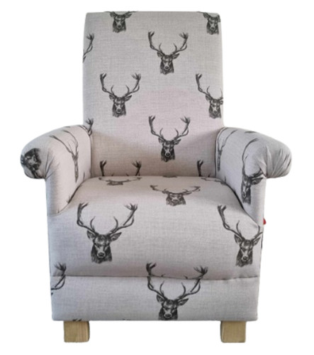 Grey stag armchair - grey, chair