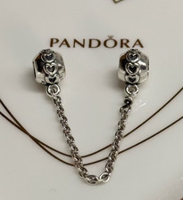 New 100% Authentic Genuine Pandora Band of Hearts Safety Chain Charm 791088 5cm