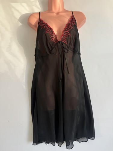 Ann summers black sheer slip - black,