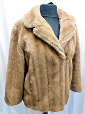 Vintage Evening Faux Fur Short Coat By Tissavel of  France Honey Size 14  (M25)