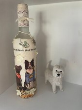Table Lamp - Home Decor - Bottle Art - Unusual gift - Dog Lover Gift