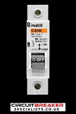 MERLIN GERIN 5 AMP TYPE 2 M6 MCB CIRCUIT BREAKER 21323 C45N
