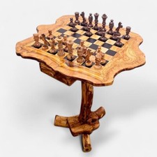 Unique Olive Wood Chess Table