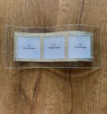 Glass Frame Curve Wave Design 3 “ X  3” Picture Size X 3 Faux Diamanté Trim
