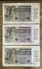 3 X Germany Banknotes. 3 X 500