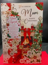 MUM CHRISTMAS CARD 9"X6" XMAS CUTE TRADITIONAL WITH WALLET KEEPSAKE