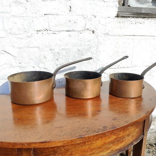 Set vintage copper pots - 3,