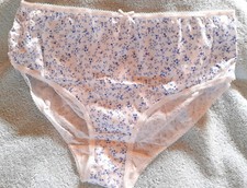 Girls White n Blue Floral Print Briefs Knickers 11-12 yrs  Ladies 6-8