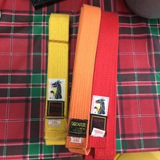 karate /martial arts belts ,,,red orange and yellow,,,