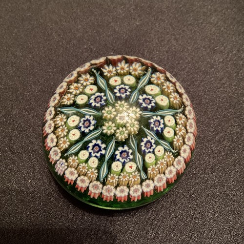 Millefiori glass paperweight - glass,