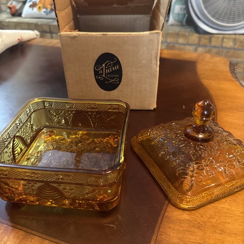 Vintage tiara amber glass - vintage,
