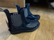 Regatta Ladies Chelsea Boot Wellies Navy With Spotty Detail Size 5
