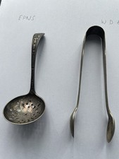 Vintage EPNS Silver Sugar Sprinkler And Sugar Tongs. Hallmarks In Photos