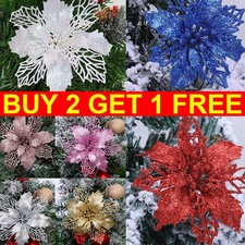 10X Large Poinsettia Glitter