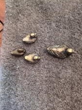 Solida Brass Small Duck with 3 Ducklings Used But Good Condition