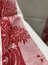 Antique early 1900s / 1910s French Woven Linen Tablecloth 